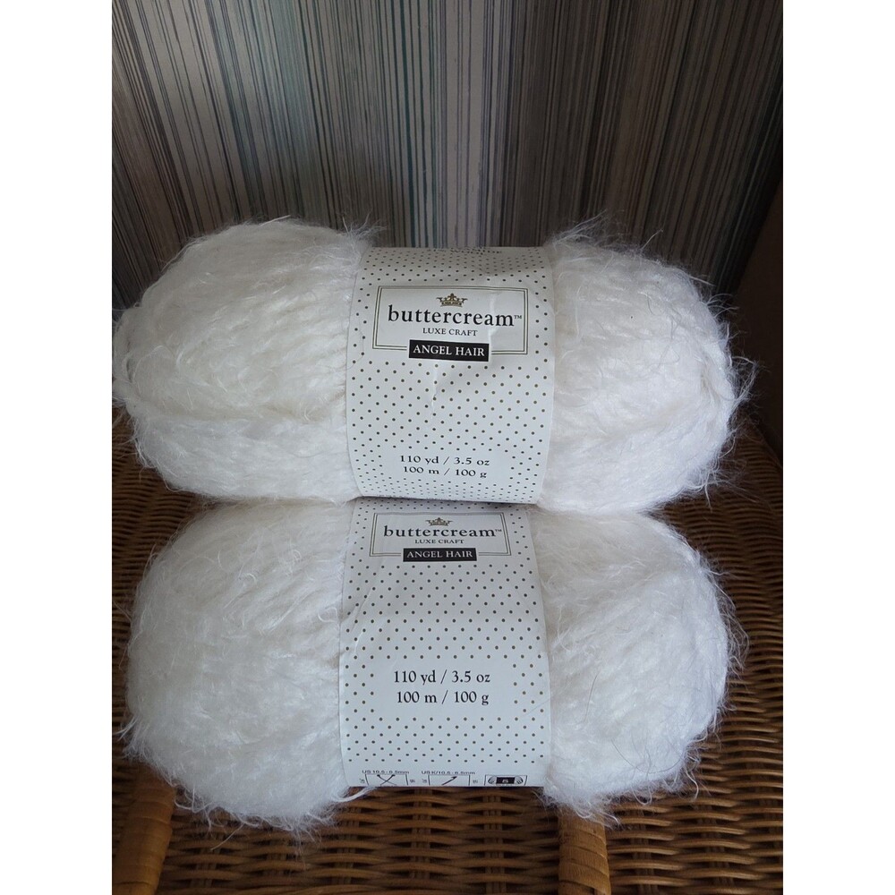 Buttercream Luxe Craft Angel Hair Yarn 2 Skeins Of 3.5 Oz 110 Yd 200g NEW
